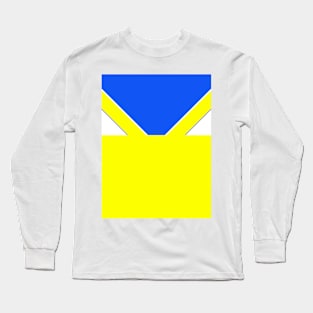 Leeds Retro 1986 - 88 Yellow Blue White Away Long Sleeve T-Shirt